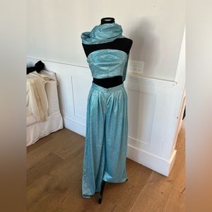 Nichole Lynel 3 piece blue sparkle outfit